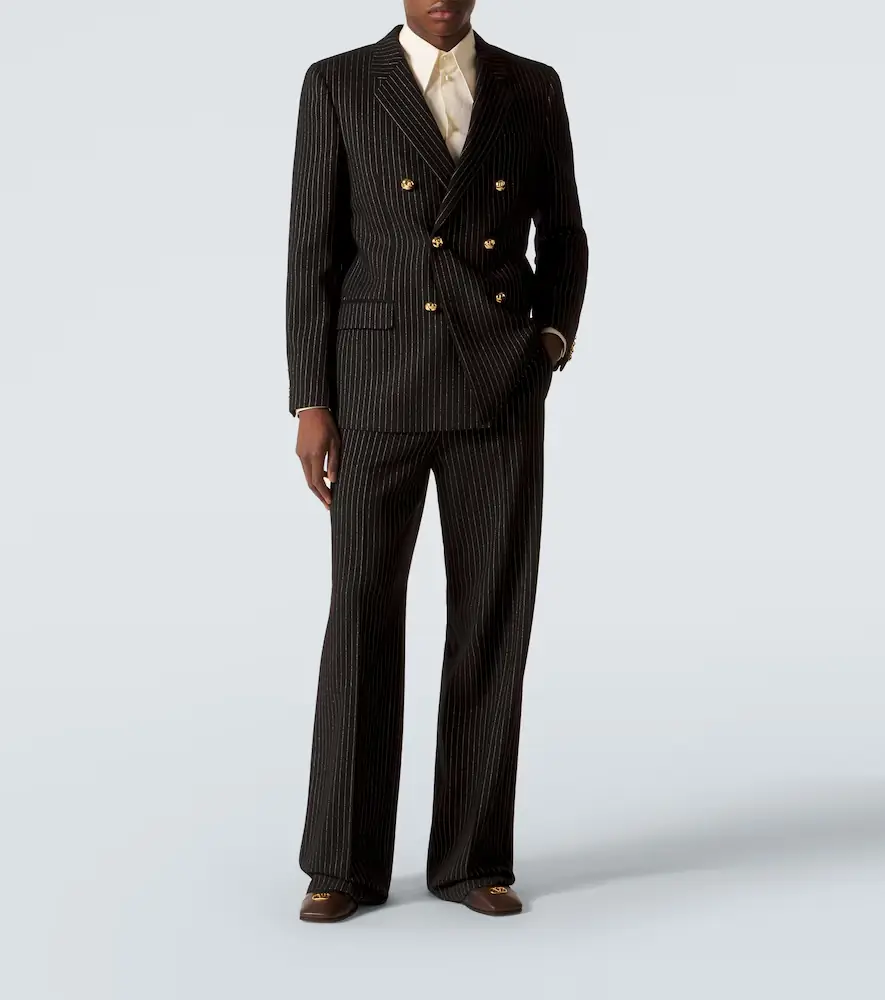 Valentino Garavani Pinstripe wool and silk straight pants | Thumbnail 2 Valentino Garavani Pinstripe wool and silk straight pants | Thumbnail 2