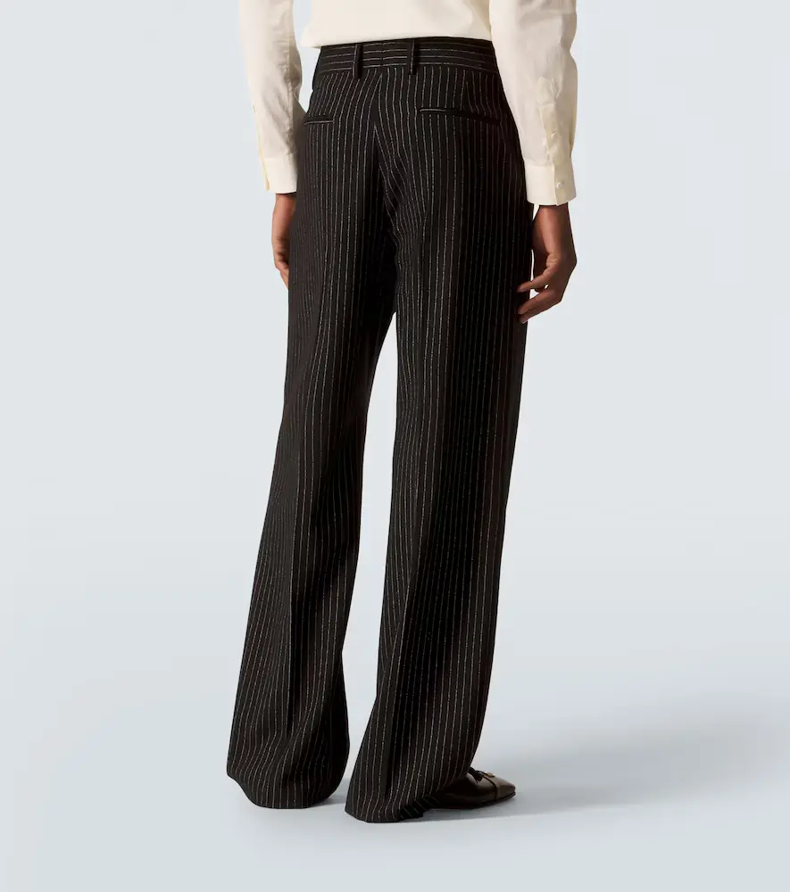 Valentino Garavani Pinstripe wool and silk straight pants | Thumbnail 3 Valentino Garavani Pinstripe wool and silk straight pants | Thumbnail 3