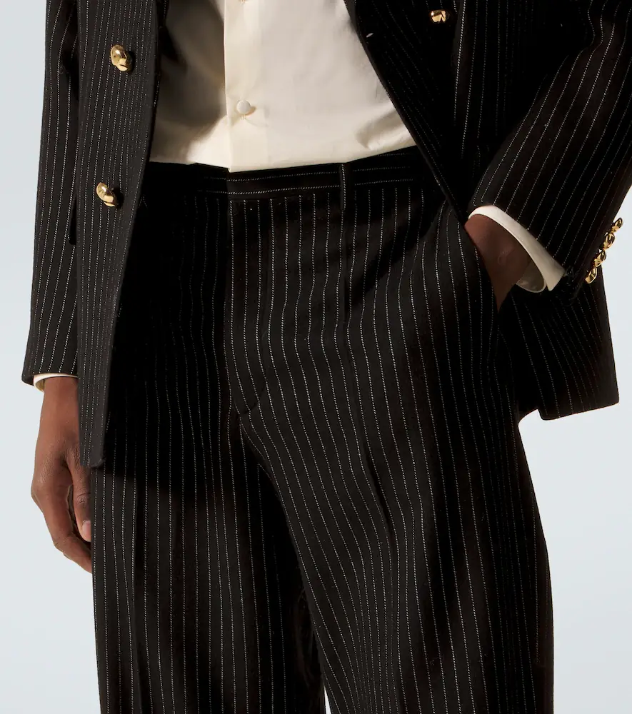 Valentino Garavani Pinstripe wool and silk straight pants | Thumbnail 4 Valentino Garavani Pinstripe wool and silk straight pants | Thumbnail 4