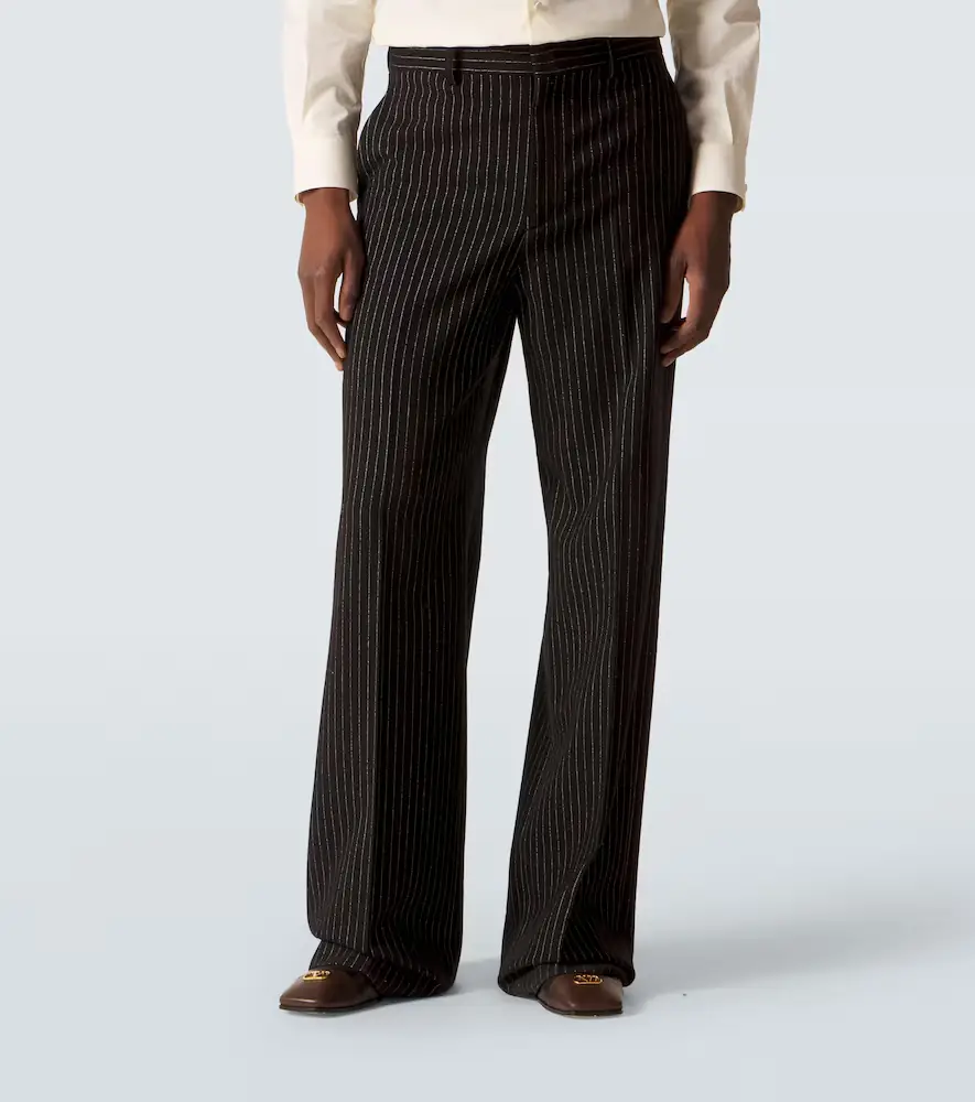 Valentino Garavani Pinstripe wool and silk straight pants | Thumbnail 5 Valentino Garavani Pinstripe wool and silk straight pants | Thumbnail 5
