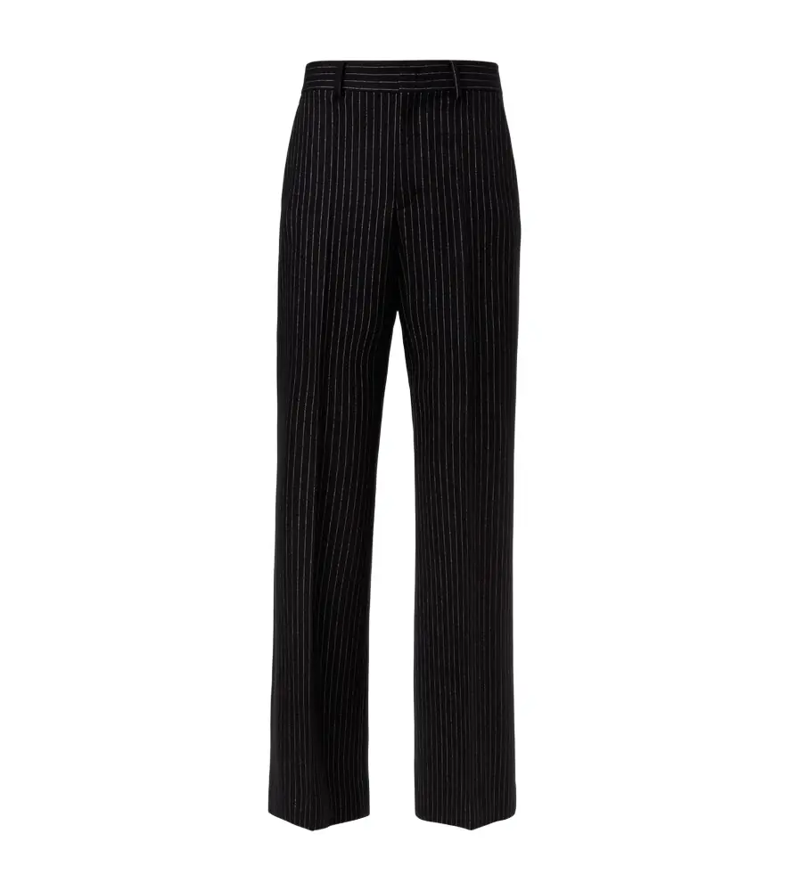 Valentino Garavani Pinstripe wool and silk straight pants