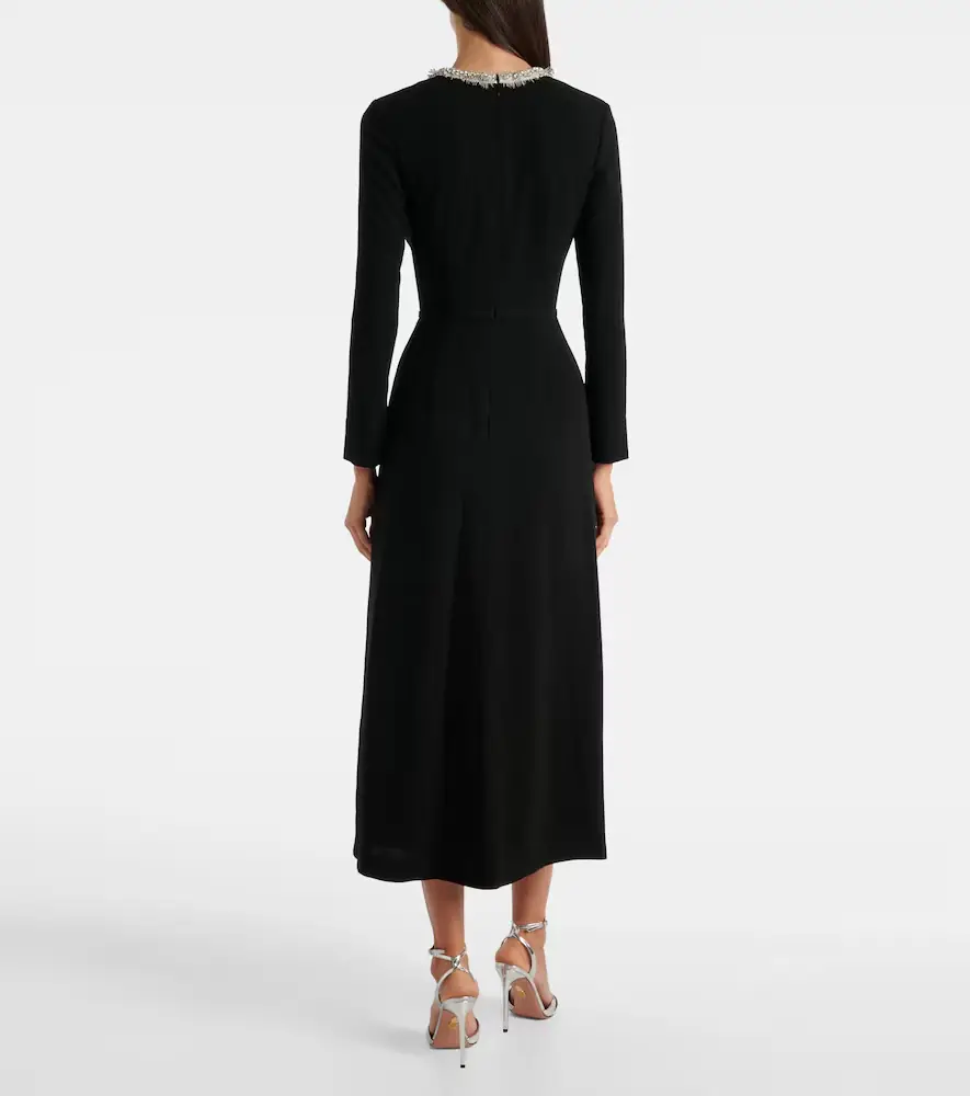 Simkhai Esther embellished crêpe and plissé midi dress | Thumbnail 3