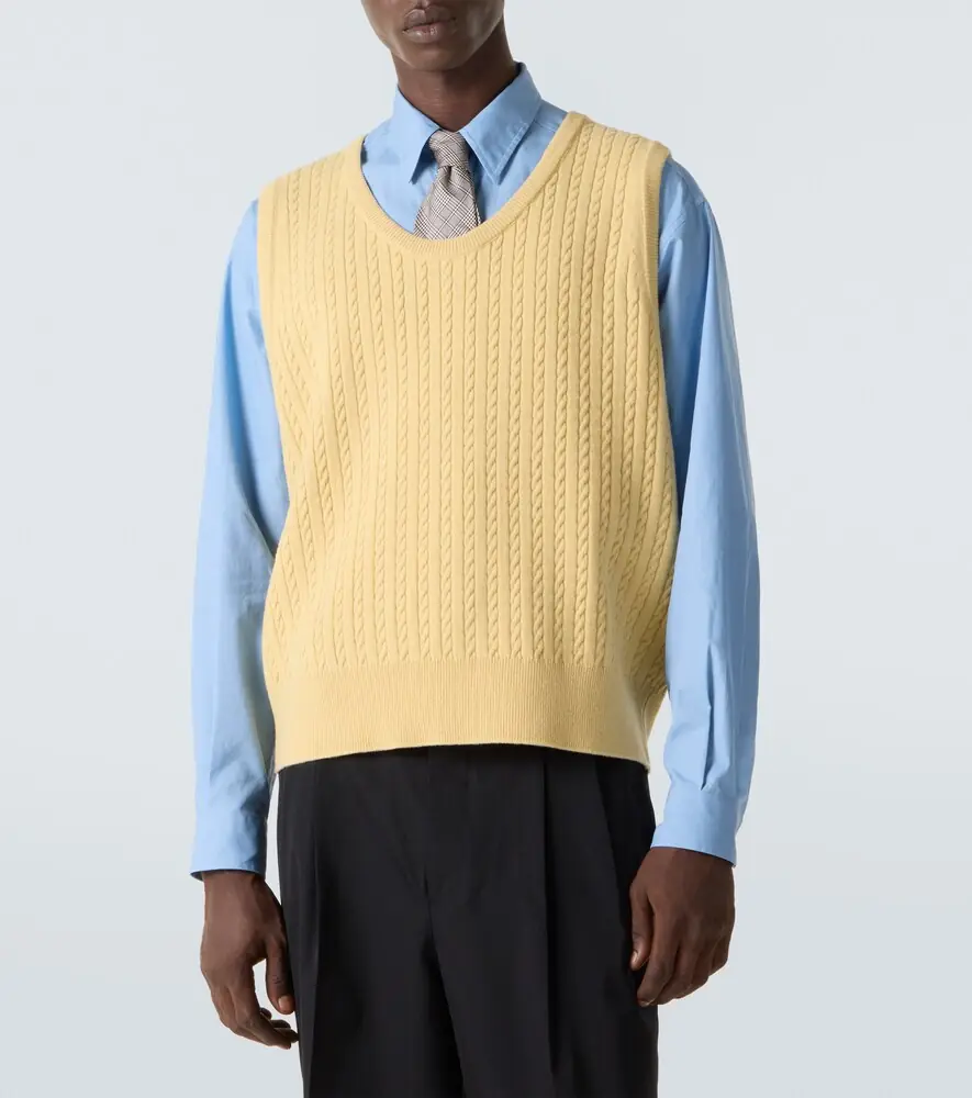 Auralee Cable-knit wool vest | Thumbnail 3