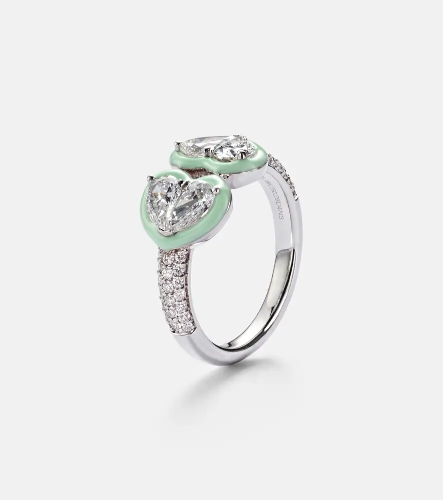 Kamyen 18kt white gold and enamel ring with diamonds | Thumbnail 2 Kamyen 18kt white gold and enamel ring with diamonds | Thumbnail 2