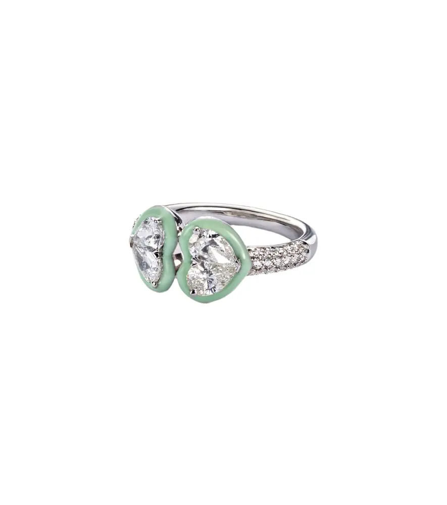 Kamyen 18kt white gold and enamel ring with diamonds | Image 1 Kamyen 18kt white gold and enamel ring with diamonds | Image 1