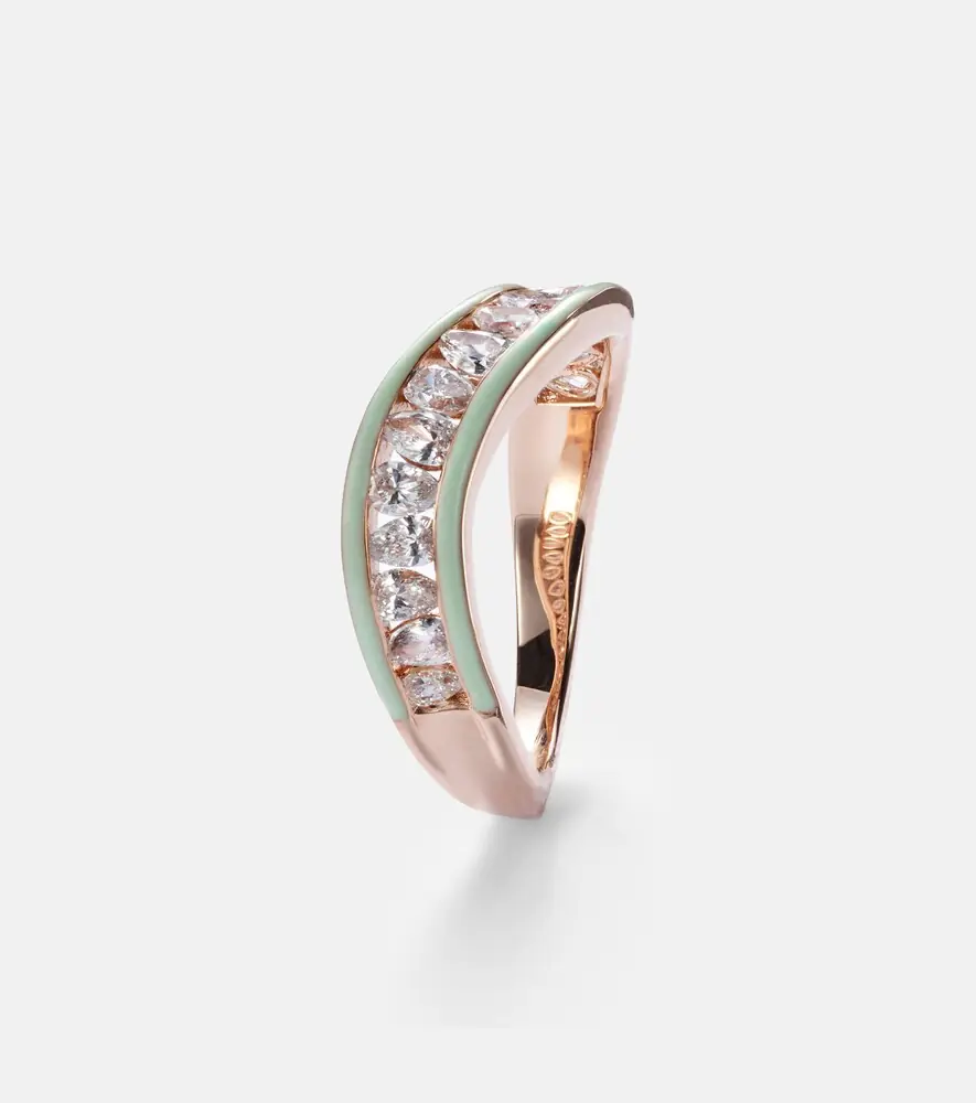 Kamyen 18kt rose gold and enamel ring with diamonds | Thumbnail 2 Kamyen 18kt rose gold and enamel ring with diamonds | Thumbnail 2