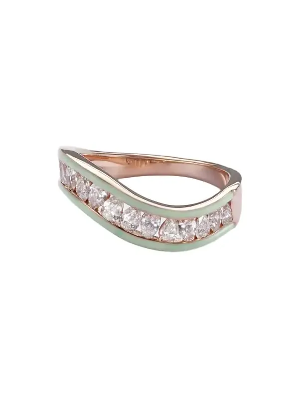 18kt rose gold and enamel ring with diamonds 18kt rose gold and enamel ring with diamonds