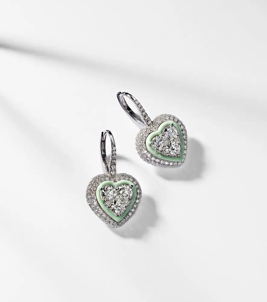 Kamyen 18kt white gold earrings with enamel and diamonds | Thumbnail 5 Kamyen 18kt white gold earrings with enamel and diamonds | Thumbnail 5