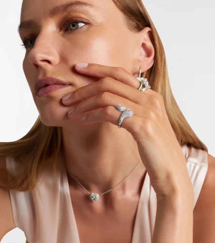 Kamyen Gemini Heart 18kt white gold and enamel pinky ring with diamonds | Thumbnail 4 Kamyen Gemini Heart 18kt white gold and enamel pinky ring with diamonds | Thumbnail 4
