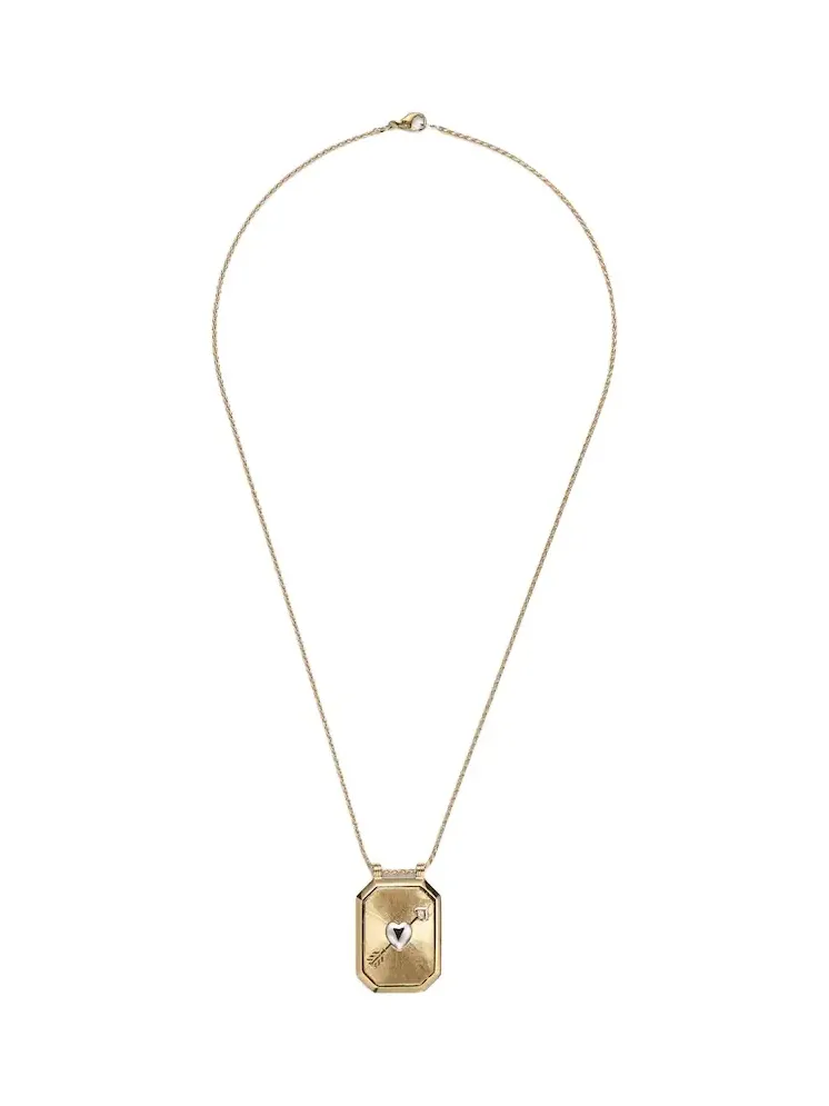 Caur Percé 18kt yellow and white gold necklace with diamond Caur Percé 18kt yellow and white gold necklace with diamond