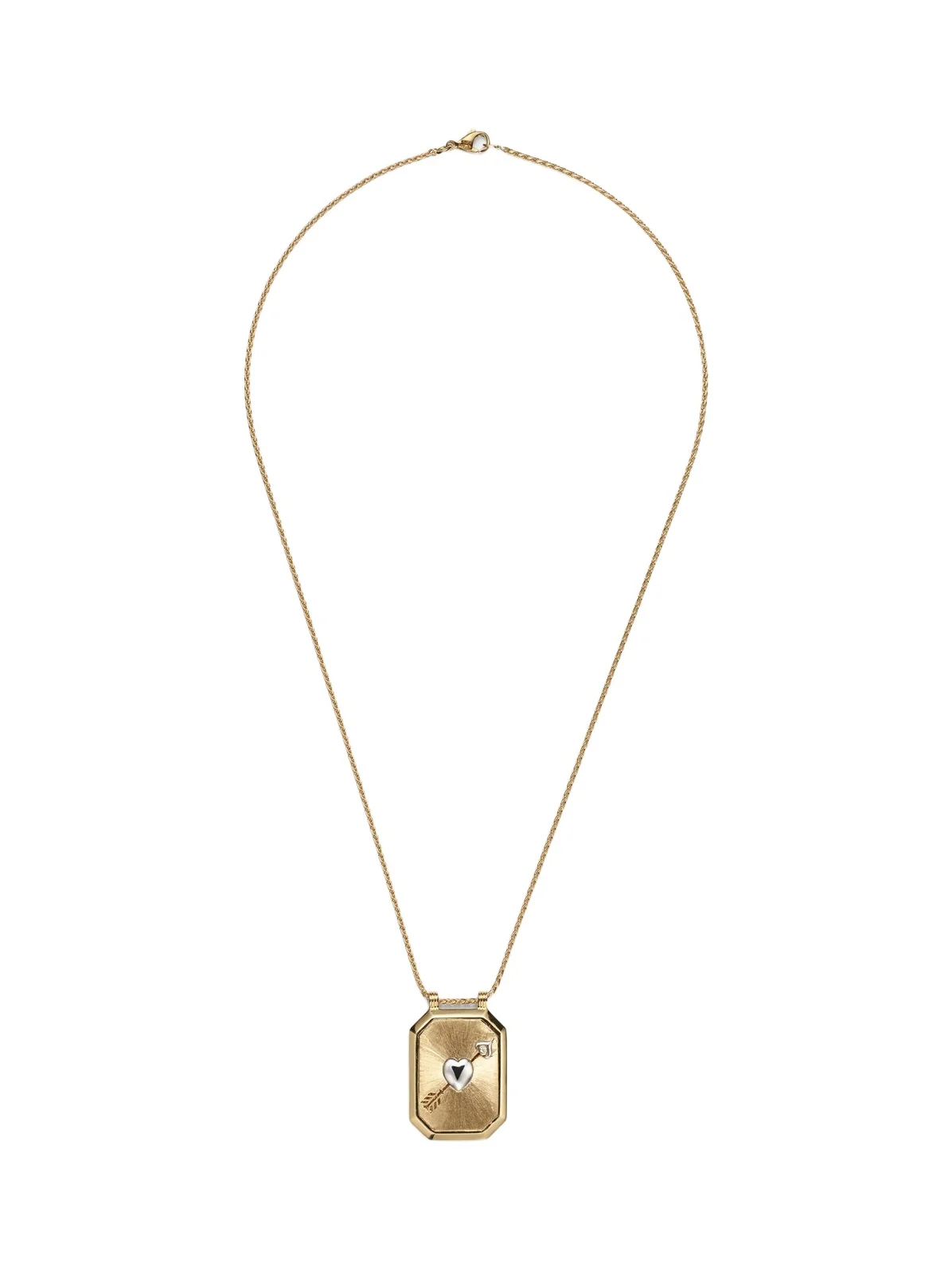 Coeur Percé 18kt yellow and white gold necklace with diamond Coeur Percé 18kt yellow and white gold necklace with diamond