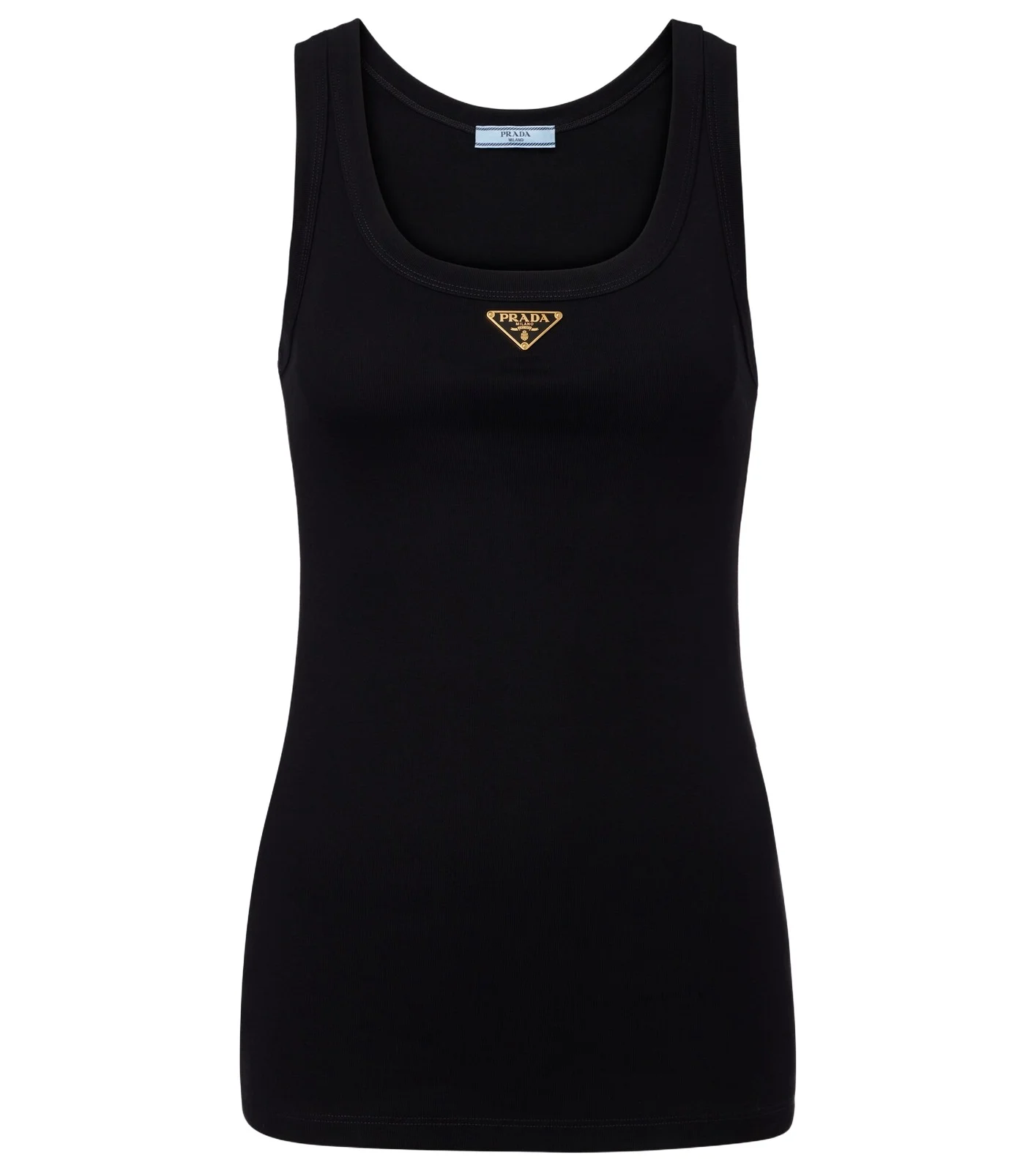 Prada Ribbed-knit cotton jersey tank top