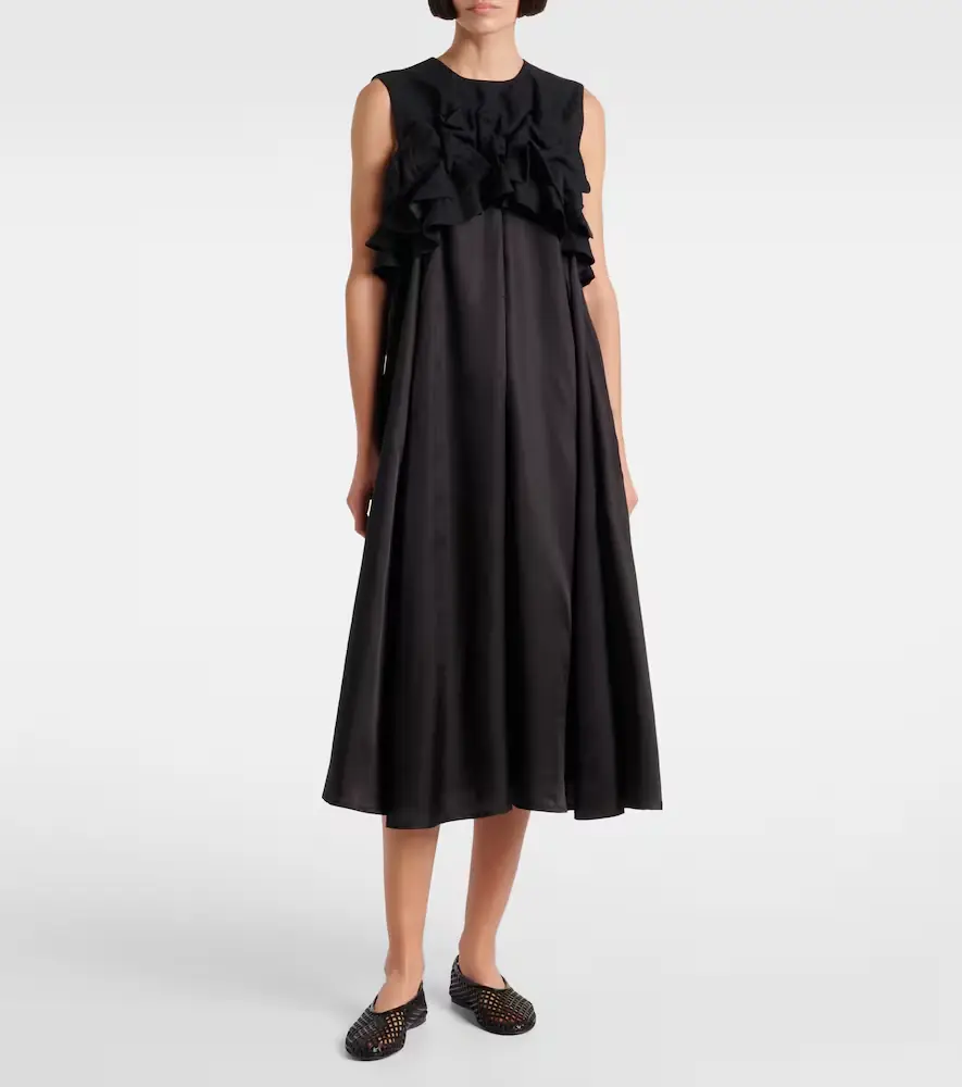 NOIR KEI NINOMIYA Ruffled wool midi dress | Thumbnail 2 NOIR KEI NINOMIYA Ruffled wool midi dress | Thumbnail 2