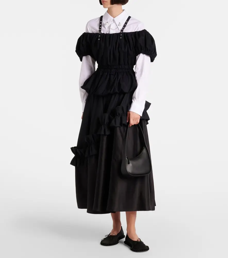 NOIR KEI NINOMIYA Peplum cotton poplin top | Thumbnail 3
