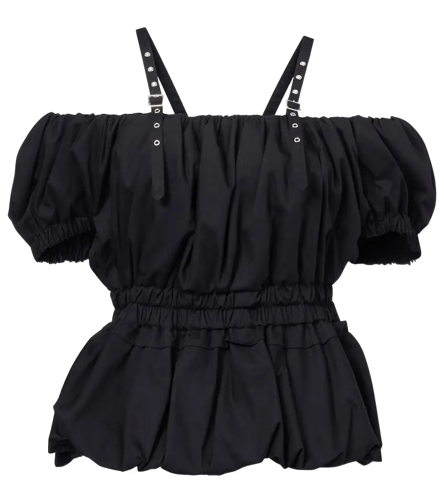 Noir Kei Ninomiya Peplum cotton poplin top | Image 1 Noir Kei Ninomiya Peplum cotton poplin top | Image 1