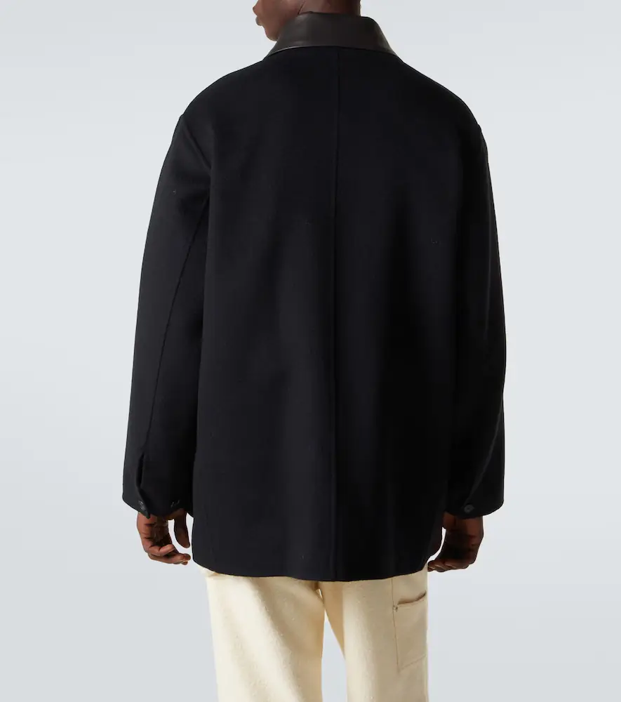 Auralee Leather-trimmed cashmere blouson jacket | Thumbnail 7 Auralee Leather-trimmed cashmere blouson jacket | Thumbnail 7