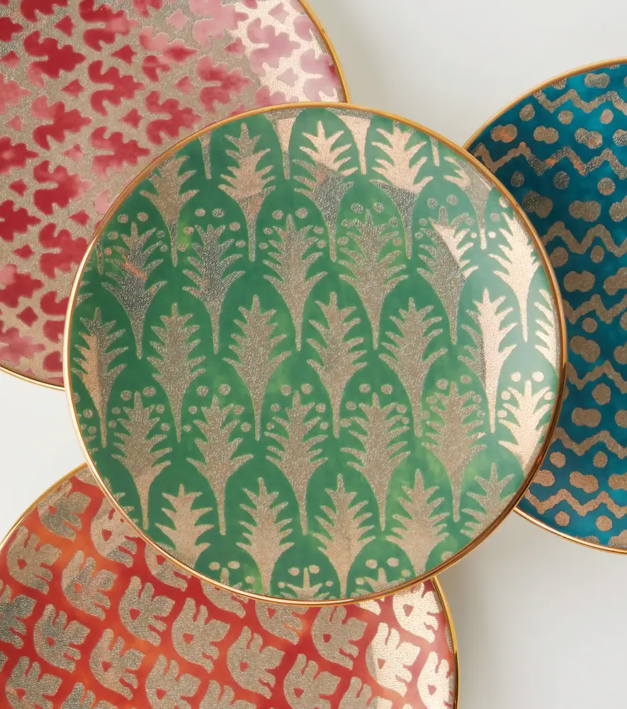 L'Objet x Fortuny set of 4 earthenware canapé plates | Thumbnail 2
