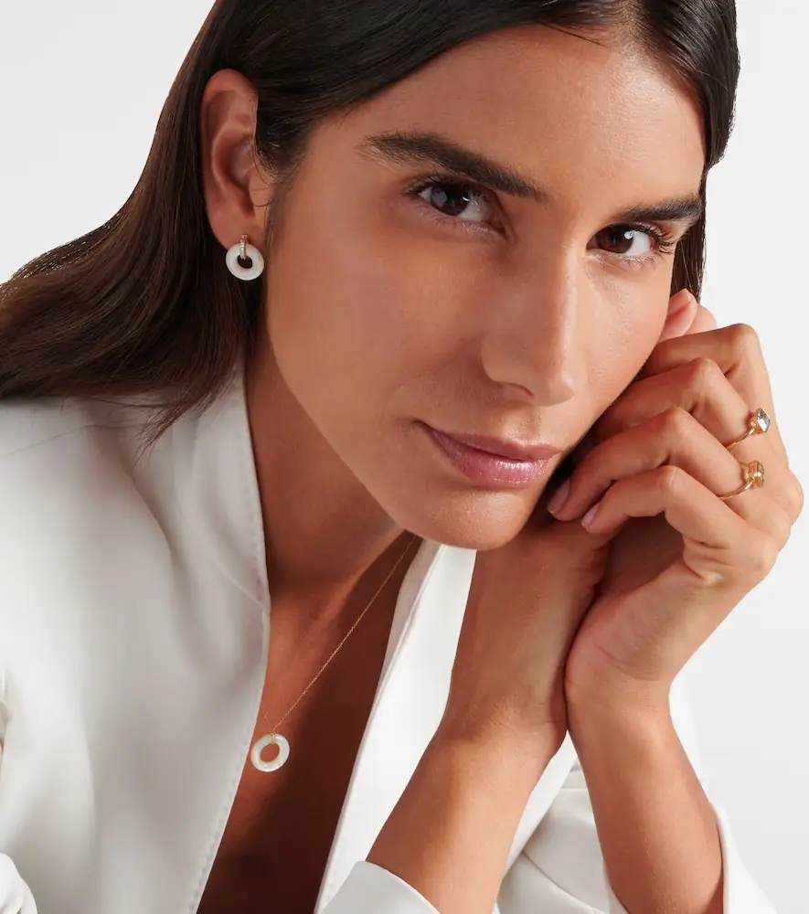 Mateo 14kt gold earrings with mother-of-pearl and diamonds | Thumbnail 4 Mateo 14kt gold earrings with mother-of-pearl and diamonds | Thumbnail 4