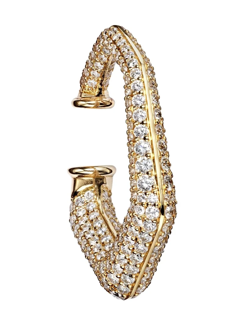 Carved 18kt gold ear cuff with diamonds Carved 18kt gold ear cuff with diamonds
