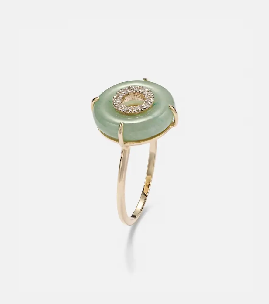 Mateo 14kt gold ring with jade and diamonds | Thumbnail 2 Mateo 14kt gold ring with jade and diamonds | Thumbnail 2