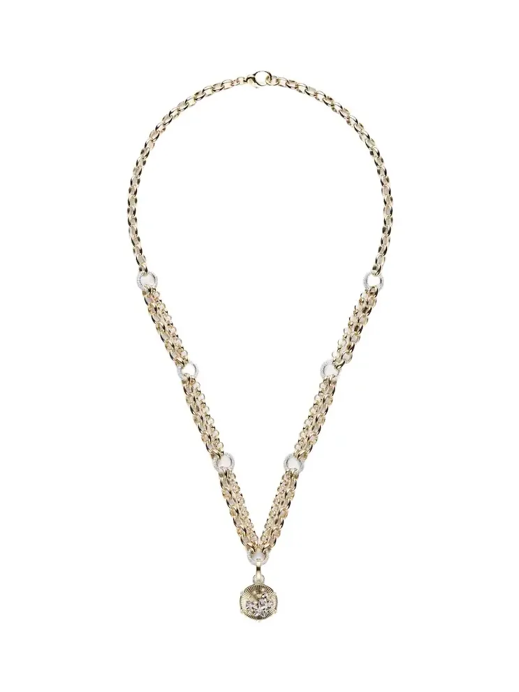 Blossoms Baby Medium 18kt gold pendant necklace with diamonds Blossoms Baby Medium 18kt gold pendant necklace with diamonds