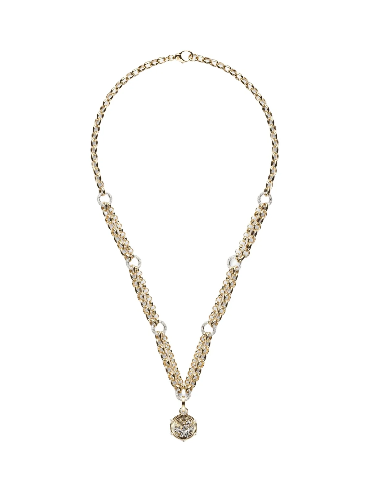 Blossoms Baby Medium 18kt gold pendant necklace with diamonds Blossoms Baby Medium 18kt gold pendant necklace with diamonds