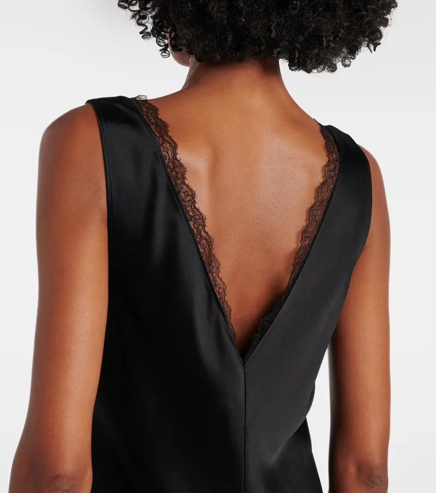 LESET Barb lace-trimmed satin minidress | Thumbnail 4