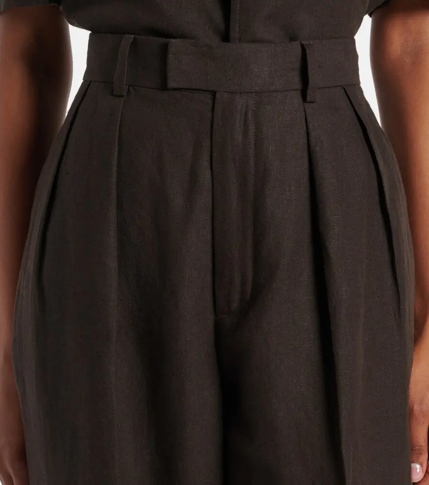 Loro Piana High-rise linen straight pants | Thumbnail 4