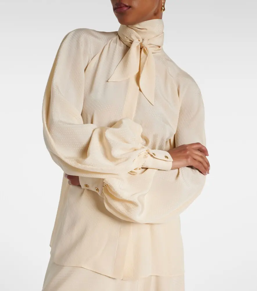 Loro Piana Valmy tie-neck silk blouse | Thumbnail 5 Loro Piana Valmy tie-neck silk blouse | Thumbnail 5