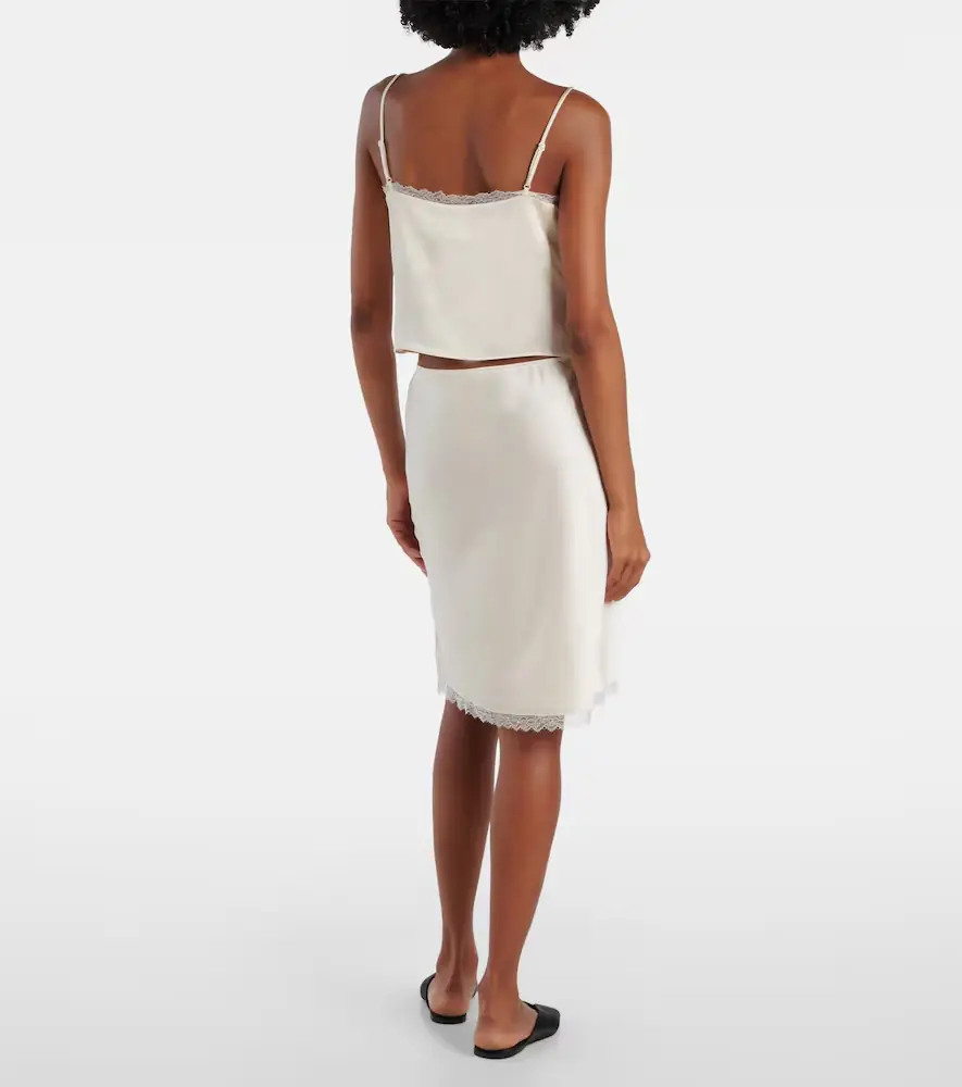 LESET Barb cropped lace satin camisole | Thumbnail 4