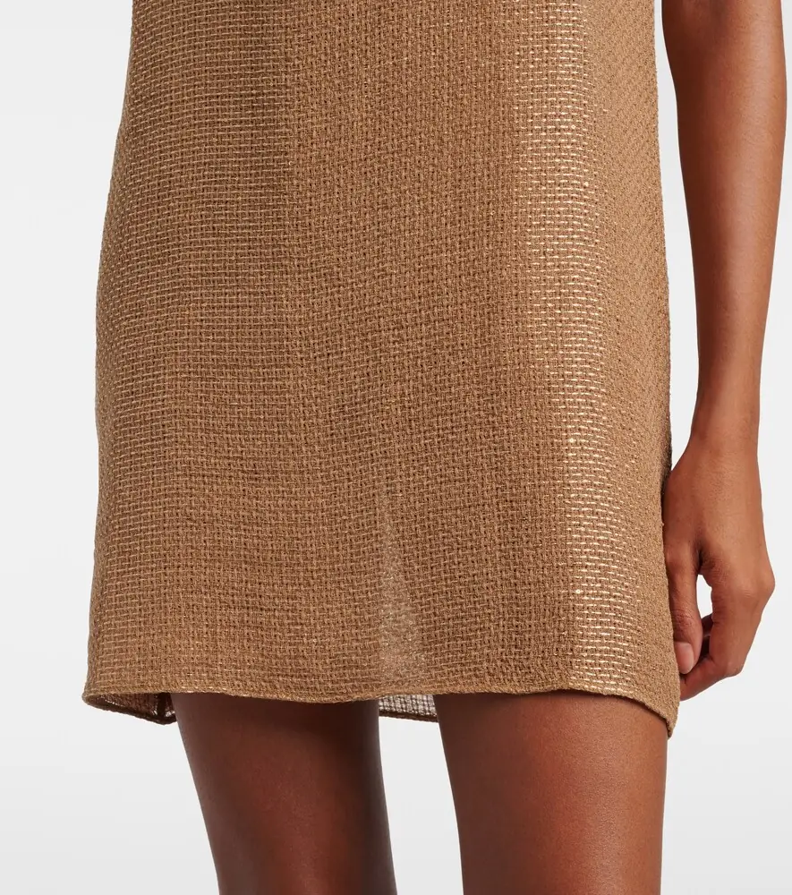 LESET Stella sequined linen-blend minidress | Thumbnail 5