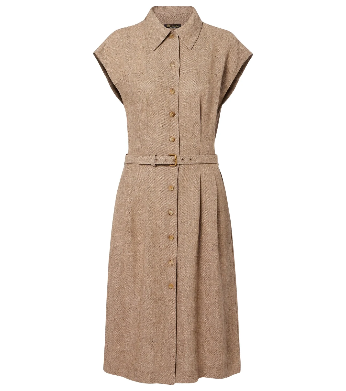 Loro Piana Maise belted linen crêpe shirt dress