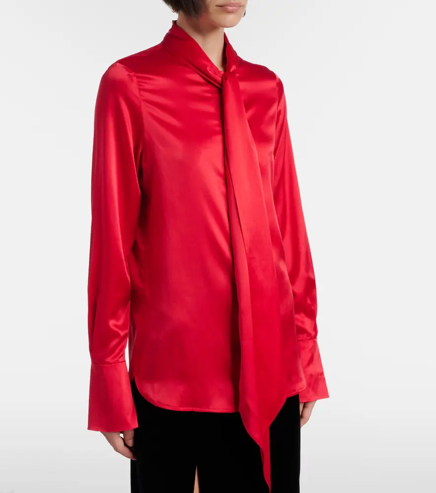 Nina Ricci Lavalliere silk crêpe de chine shirt | Thumbnail 3 Nina Ricci Lavalliere silk crêpe de chine shirt | Thumbnail 3