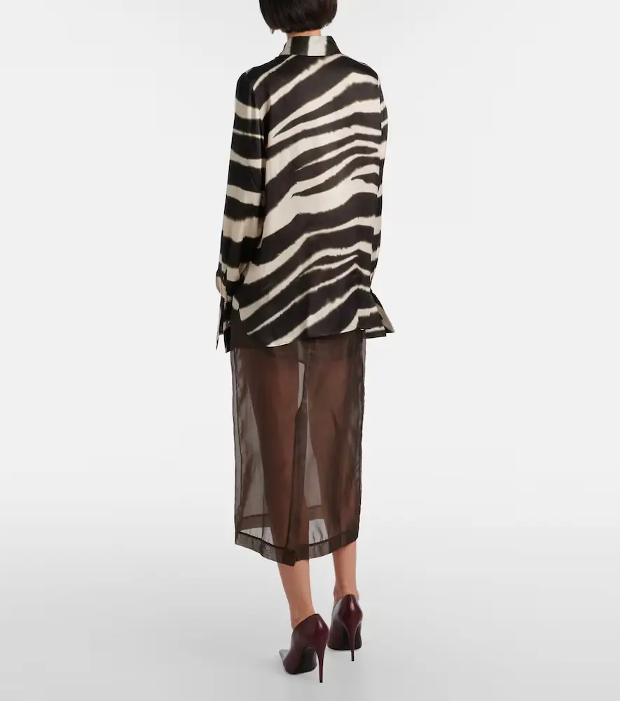 Nina Ricci Printed satin shirt | Thumbnail 4 Nina Ricci Printed satin shirt | Thumbnail 4