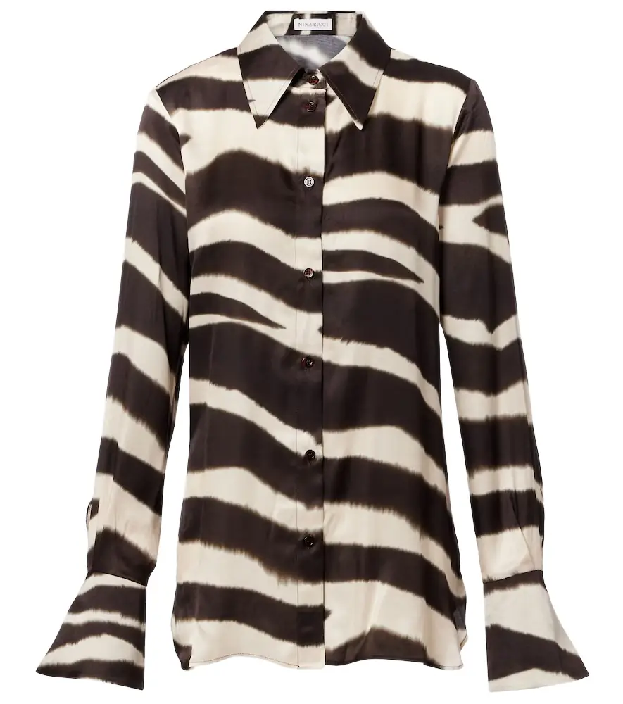 Nina Ricci Printed satin shirt | Image 1 Nina Ricci Printed satin shirt | Image 1