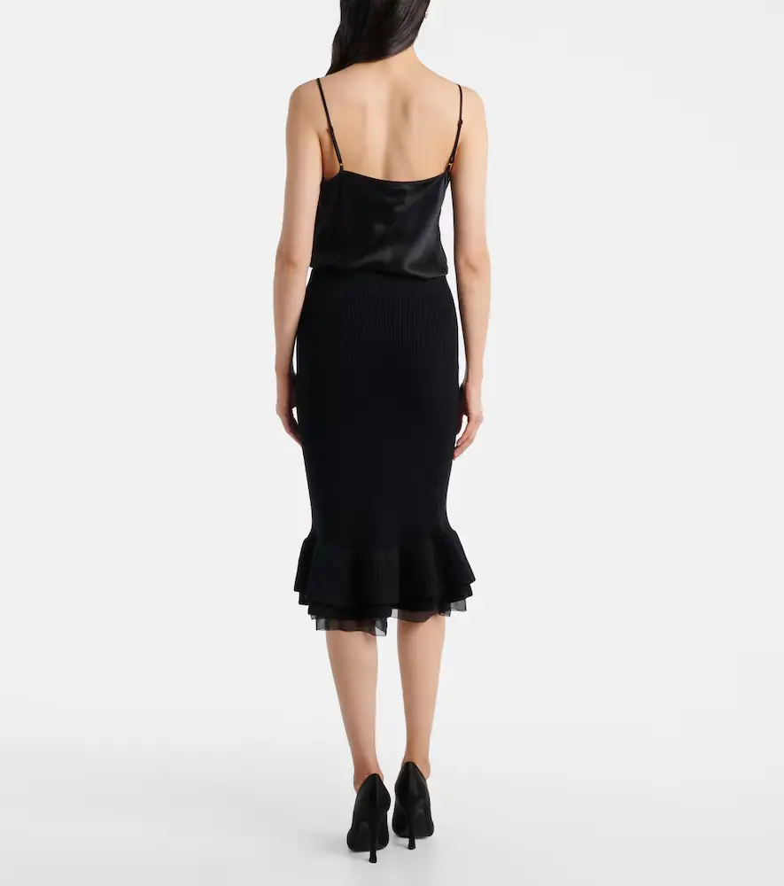 Nina Ricci Peplum wool-blend midi skirt | Thumbnail 3 Nina Ricci Peplum wool-blend midi skirt | Thumbnail 3