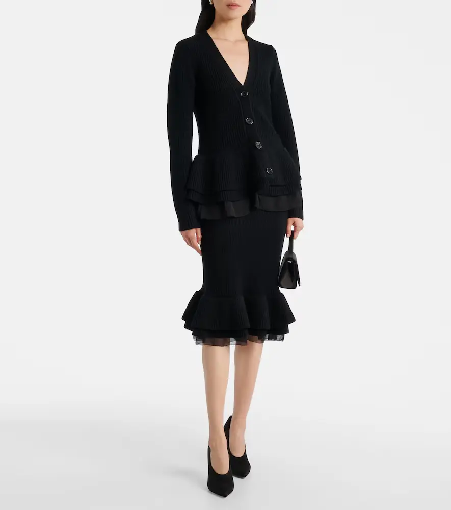 Nina Ricci Peplum wool-blend midi skirt | Thumbnail 4 Nina Ricci Peplum wool-blend midi skirt | Thumbnail 4