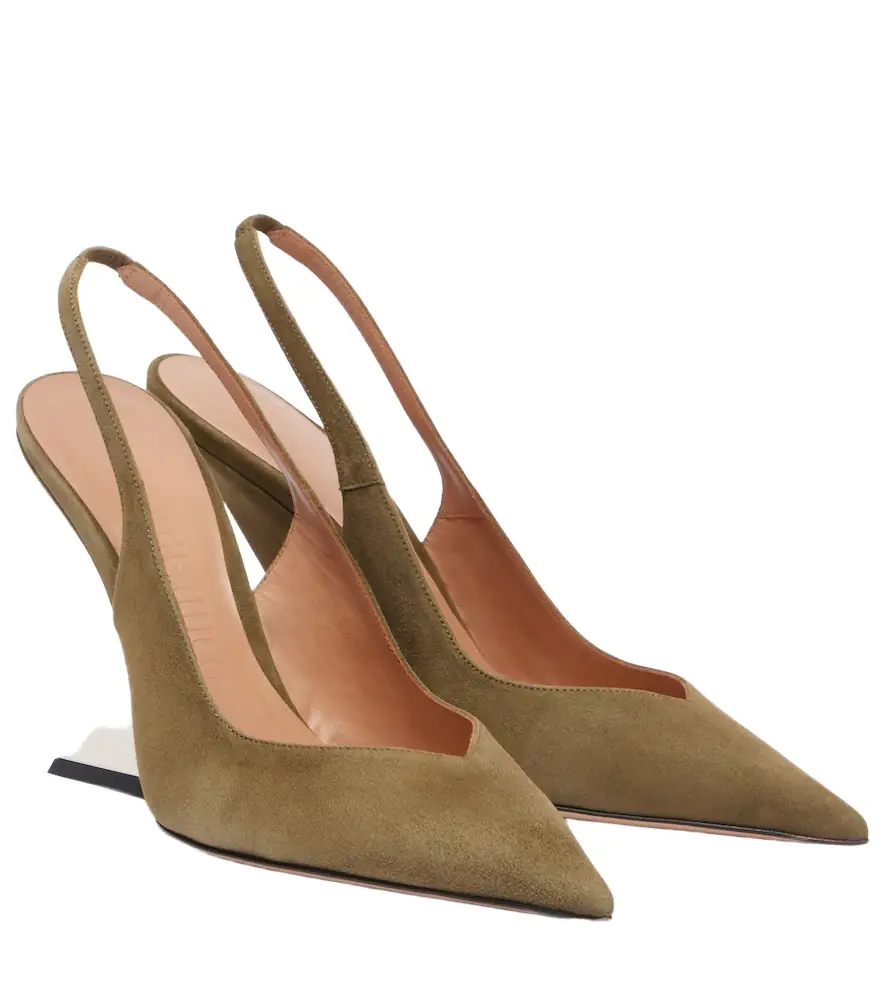 The Attico Cheope 105 suede slingback pumps