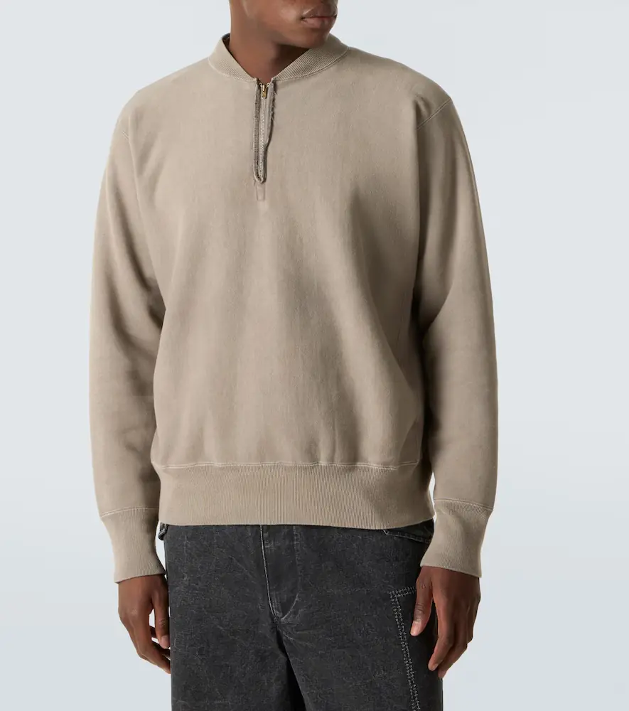 A.PRESSE A. Presse Vintage cotton jersey half-zip sweatshirt | Thumbnail 3 A.PRESSE A. Presse Vintage cotton jersey half-zip sweatshirt | Thumbnail 3
