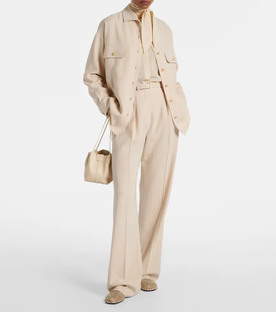 Loro Piana Belted linen and wool straight pants | Thumbnail 2 Loro Piana Belted linen and wool straight pants | Thumbnail 2