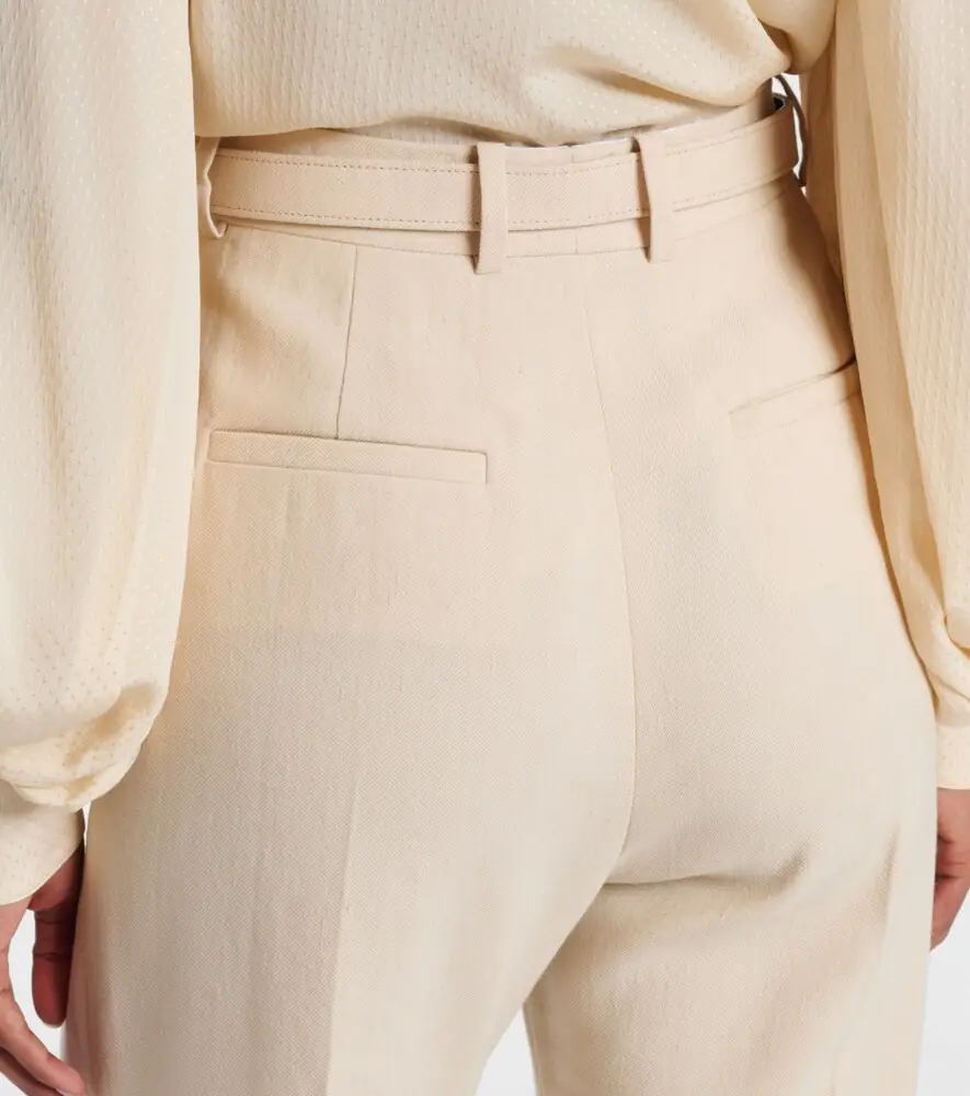 Loro Piana Belted linen and wool straight pants | Thumbnail 3 Loro Piana Belted linen and wool straight pants | Thumbnail 3