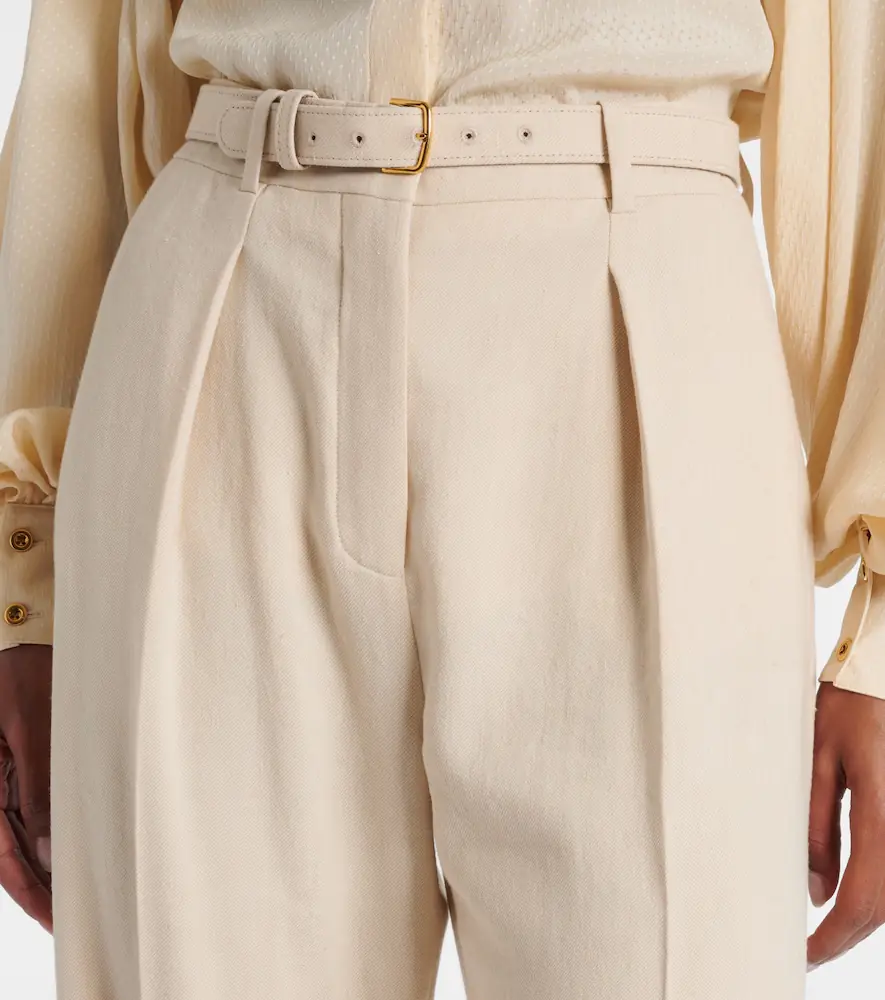 Loro Piana Belted linen and wool straight pants | Thumbnail 4 Loro Piana Belted linen and wool straight pants | Thumbnail 4