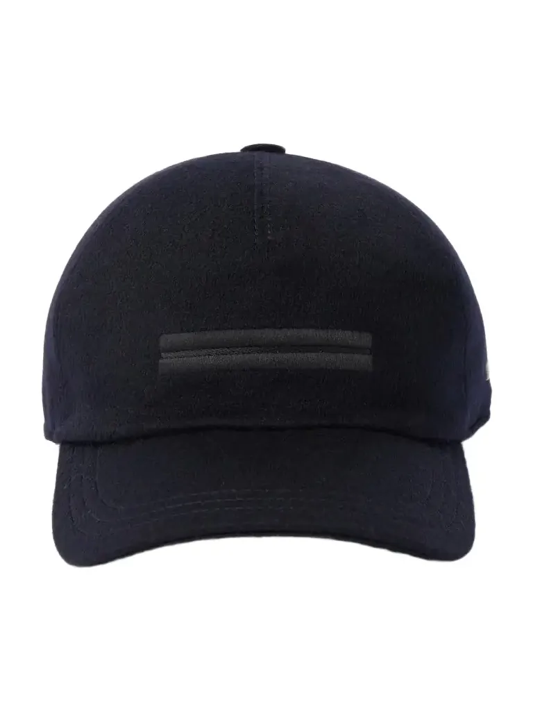 Embroidered cashmere baseball cap