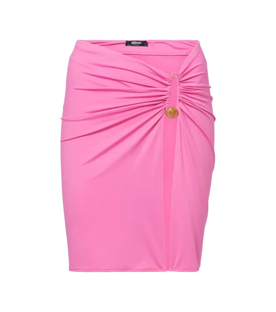 Versace Safety Pin gathered jersey miniskirt