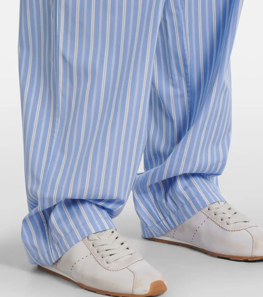 Miu Miu Striped cotton poplin wide-leg pants | Thumbnail 5 Miu Miu Striped cotton poplin wide-leg pants | Thumbnail 5