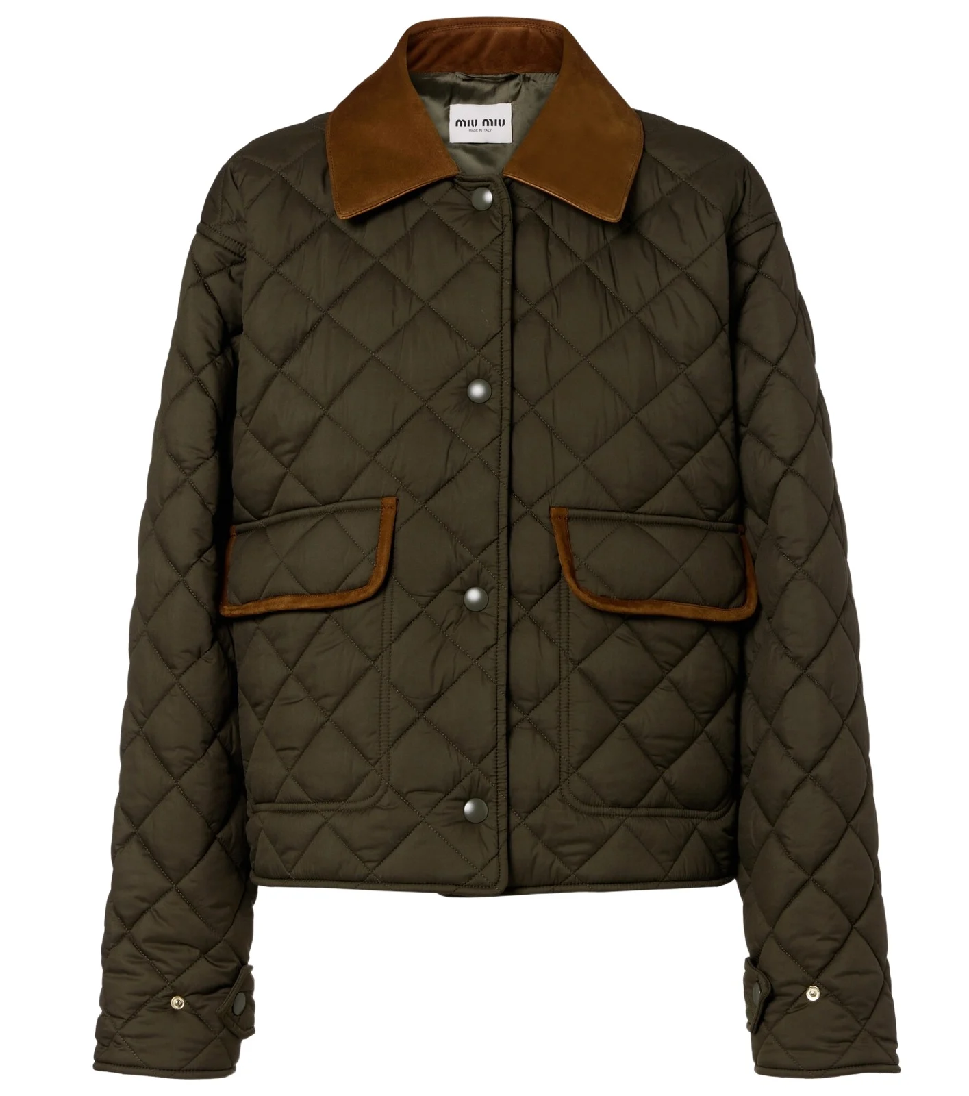 Miu Miu Quilted leather-trimmed jacket