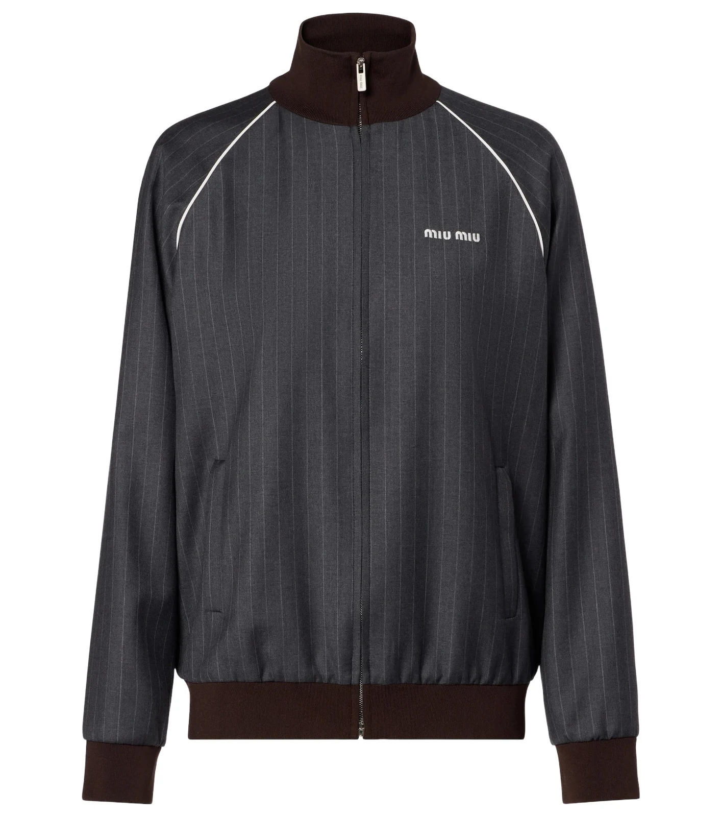 Pinstripe virgin wool blouson