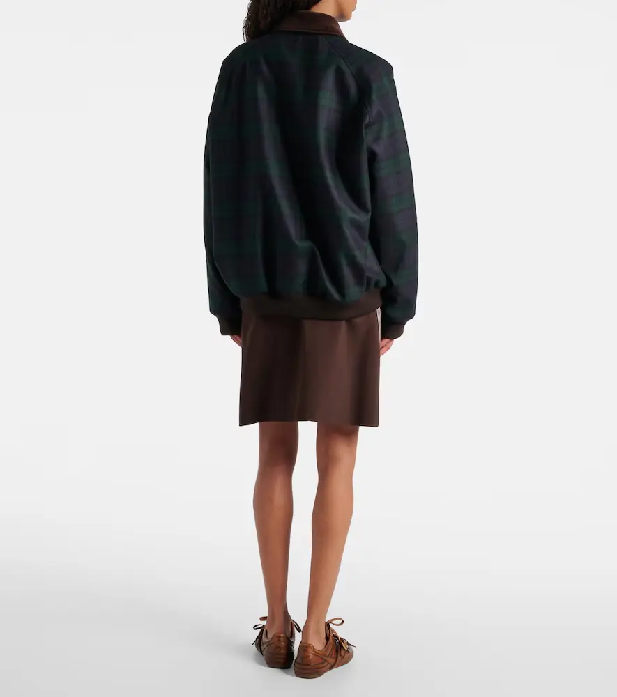 Miu Miu Plaid virgin wool twill blouson jacket | Thumbnail 5 Miu Miu Plaid virgin wool twill blouson jacket | Thumbnail 5