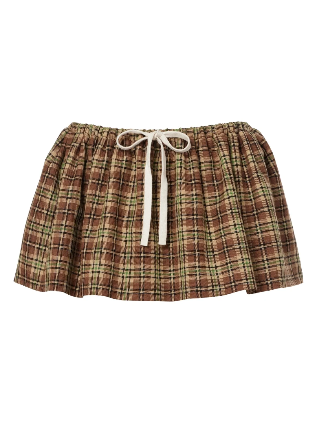 Plaid virgin wool miniskirt