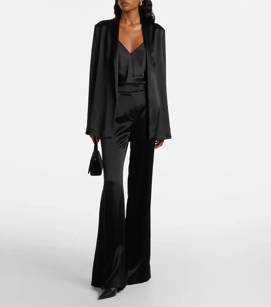 Galvan Julianne high-rise satin flared pants | Thumbnail 3 Galvan Julianne high-rise satin flared pants | Thumbnail 3